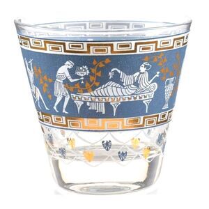 Art Deco Cera's Etruscan Frieze Pattern Wedgewood Blue Set of 4 Whisky Glasses
